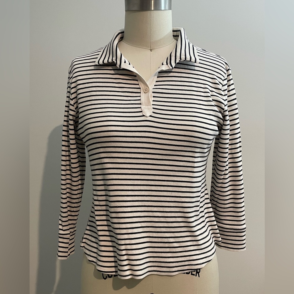 Striped Jersey 3/4 sleeve shirt